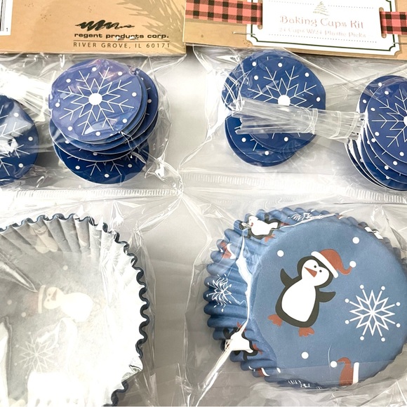 2pk of 24 count Penguin cupcake papers & picks kit, 48 total - Picture 2 of 2